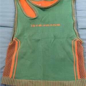 Iets Frans Green and Orange Crop Top